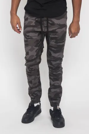 Men's Jogger Twill Pants (Black Camo)