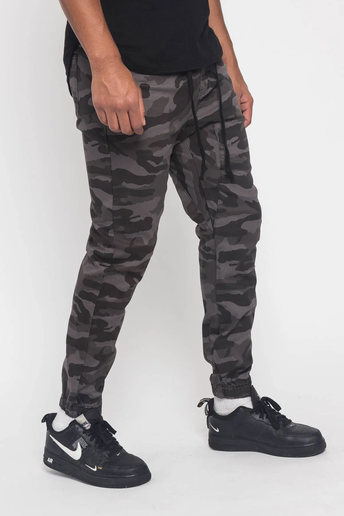 Men's Jogger Twill Pants (Black Camo)