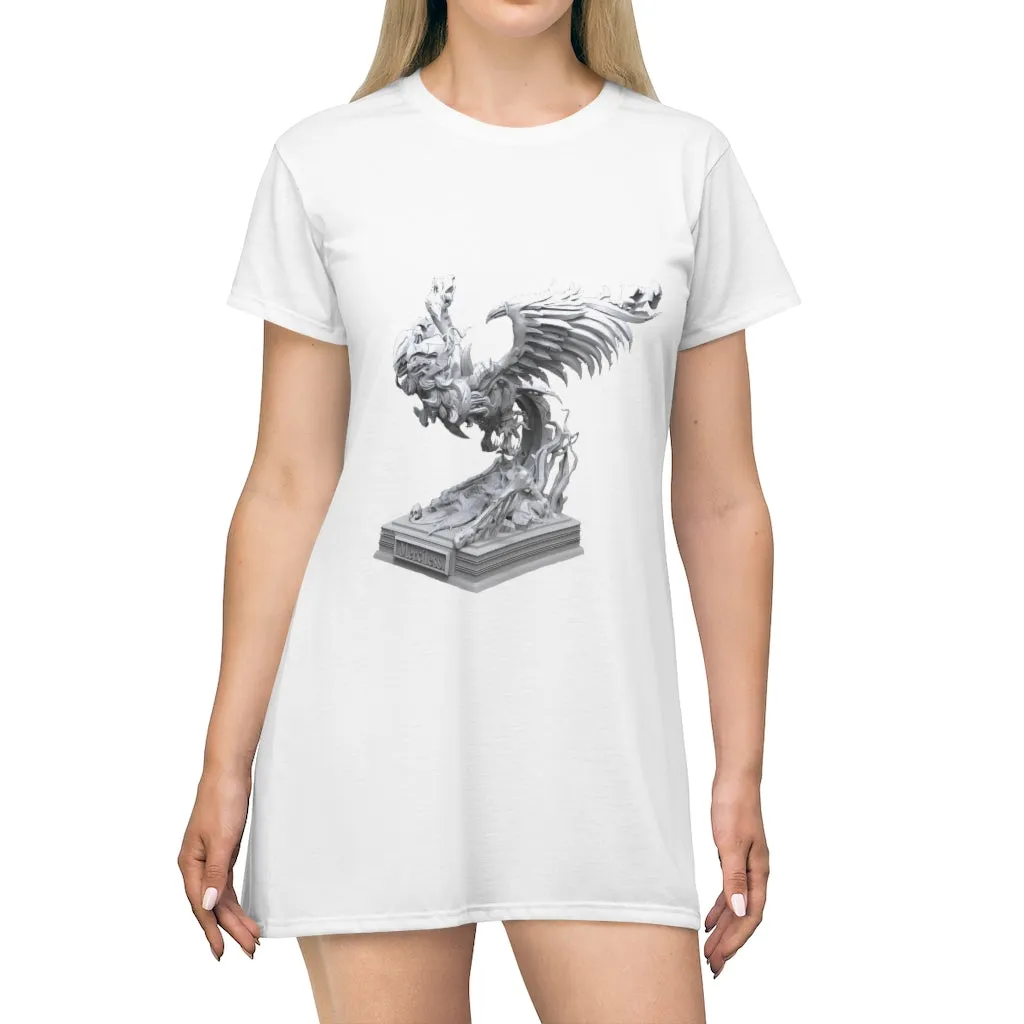 Merciless the Flaming SkyBird All Over Print T-Shirt Dress