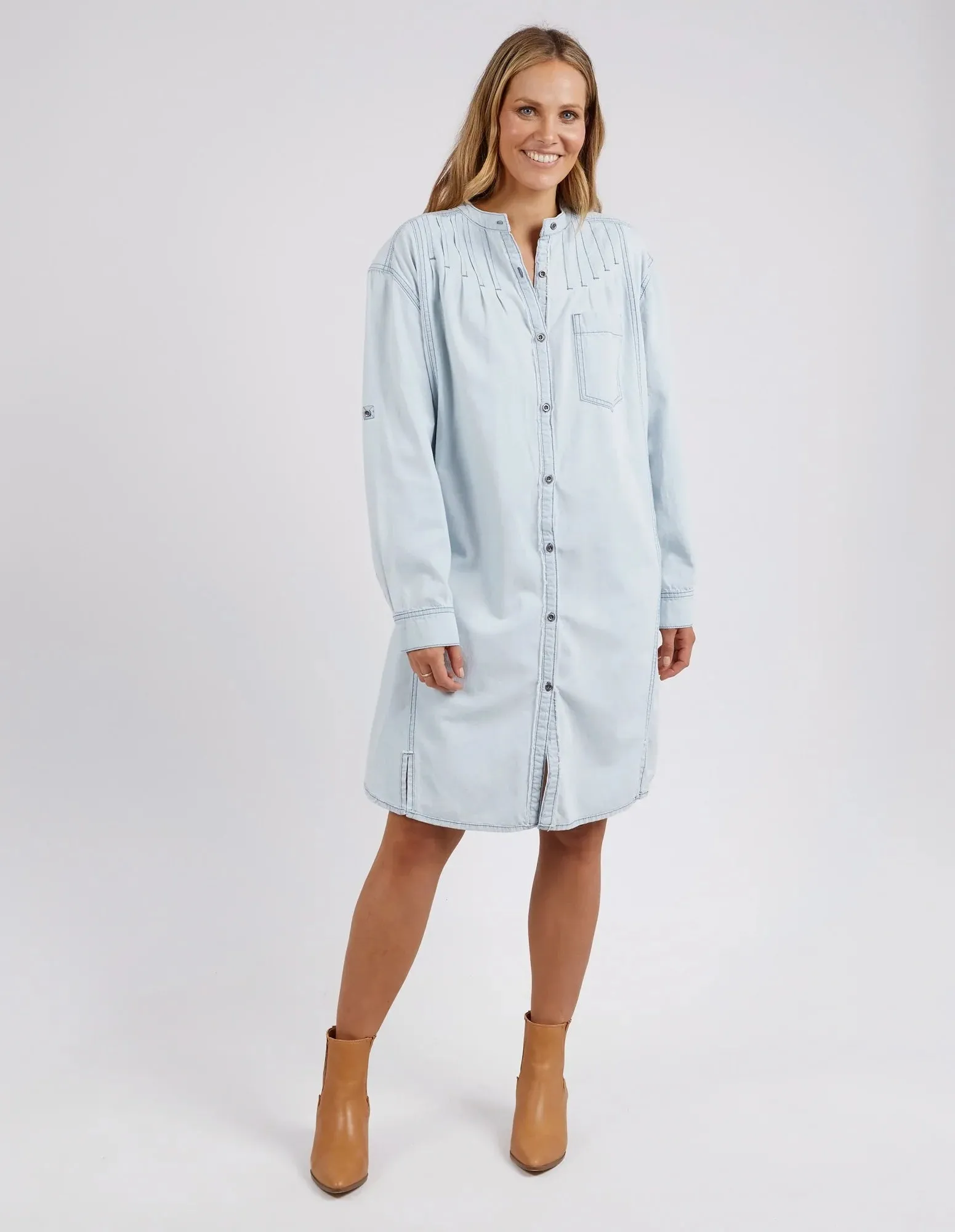 MICHA DRESS - Light Blue Denim