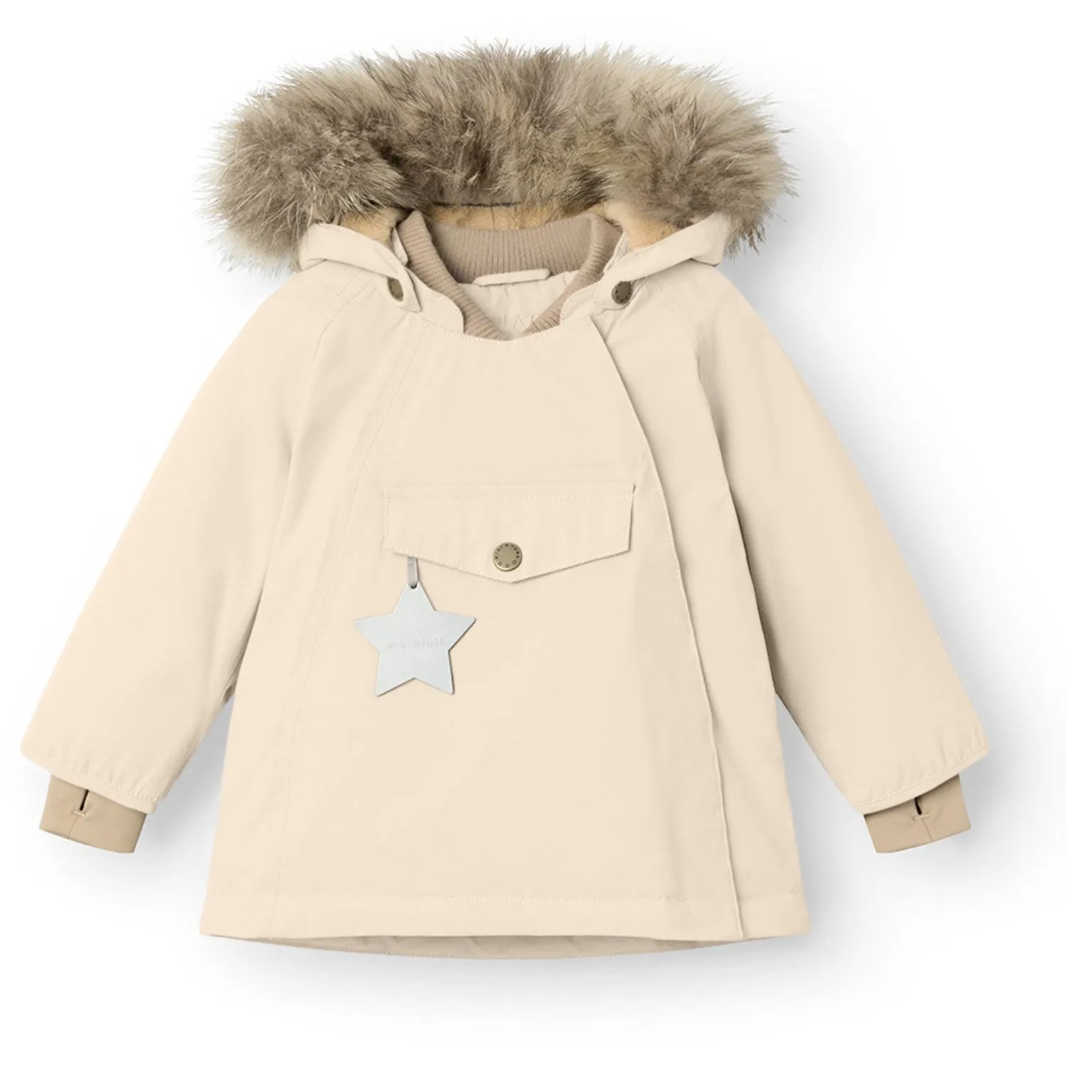 Mini A ture Angora cream Wang Fleece Winter Jacket m. Fur