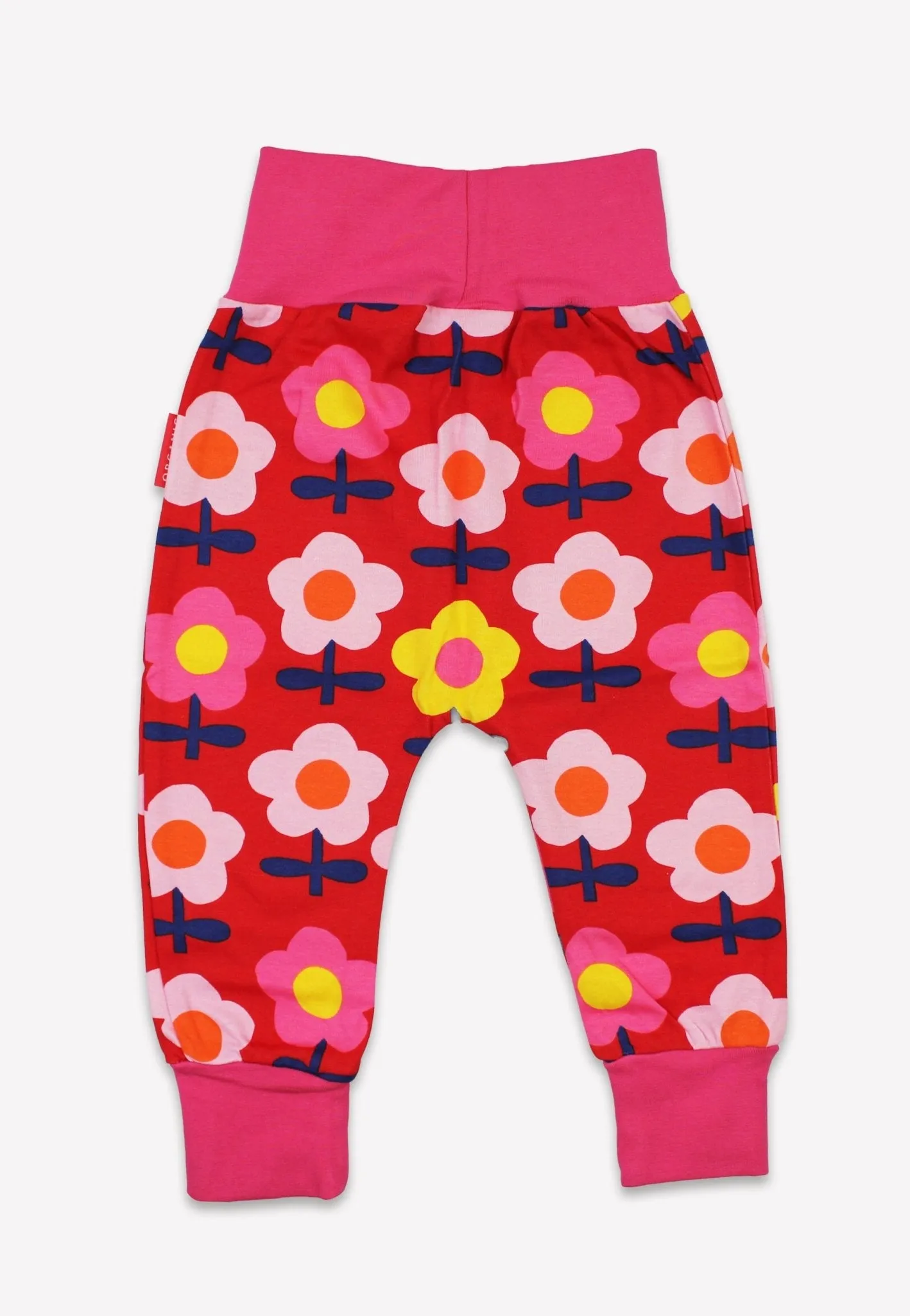 Organic Pink Flower Print Yoga Pants