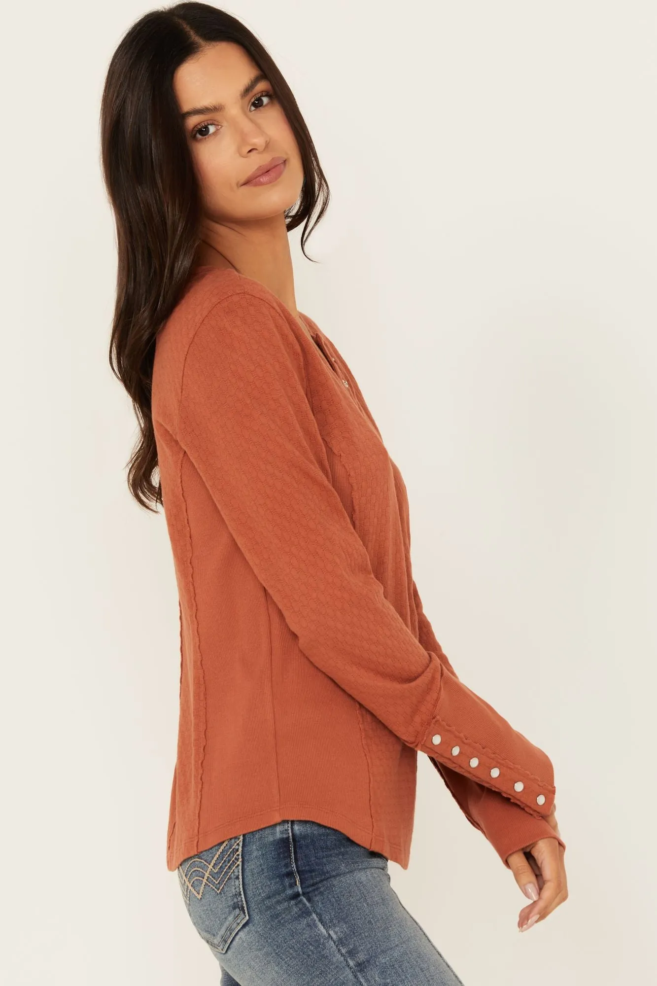 Pearl Knit Henley Shirt