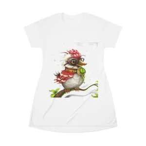 Pete the Sweet Little Bird All Over Print T-Shirt Dress