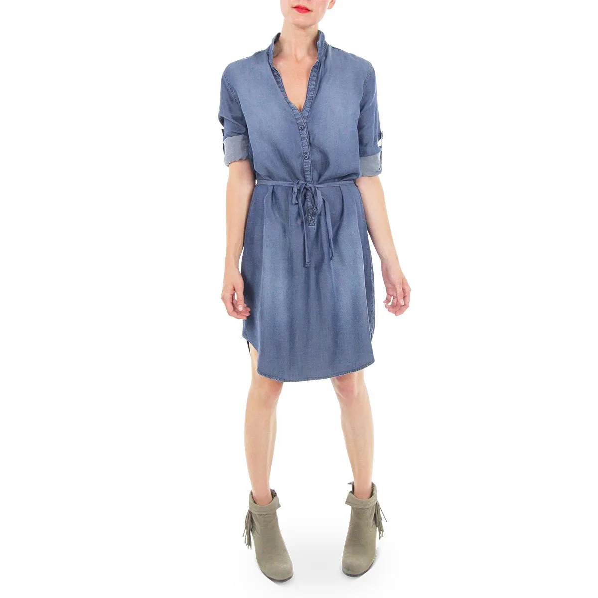 Placket Shirtdress - Dark Vintage Wash