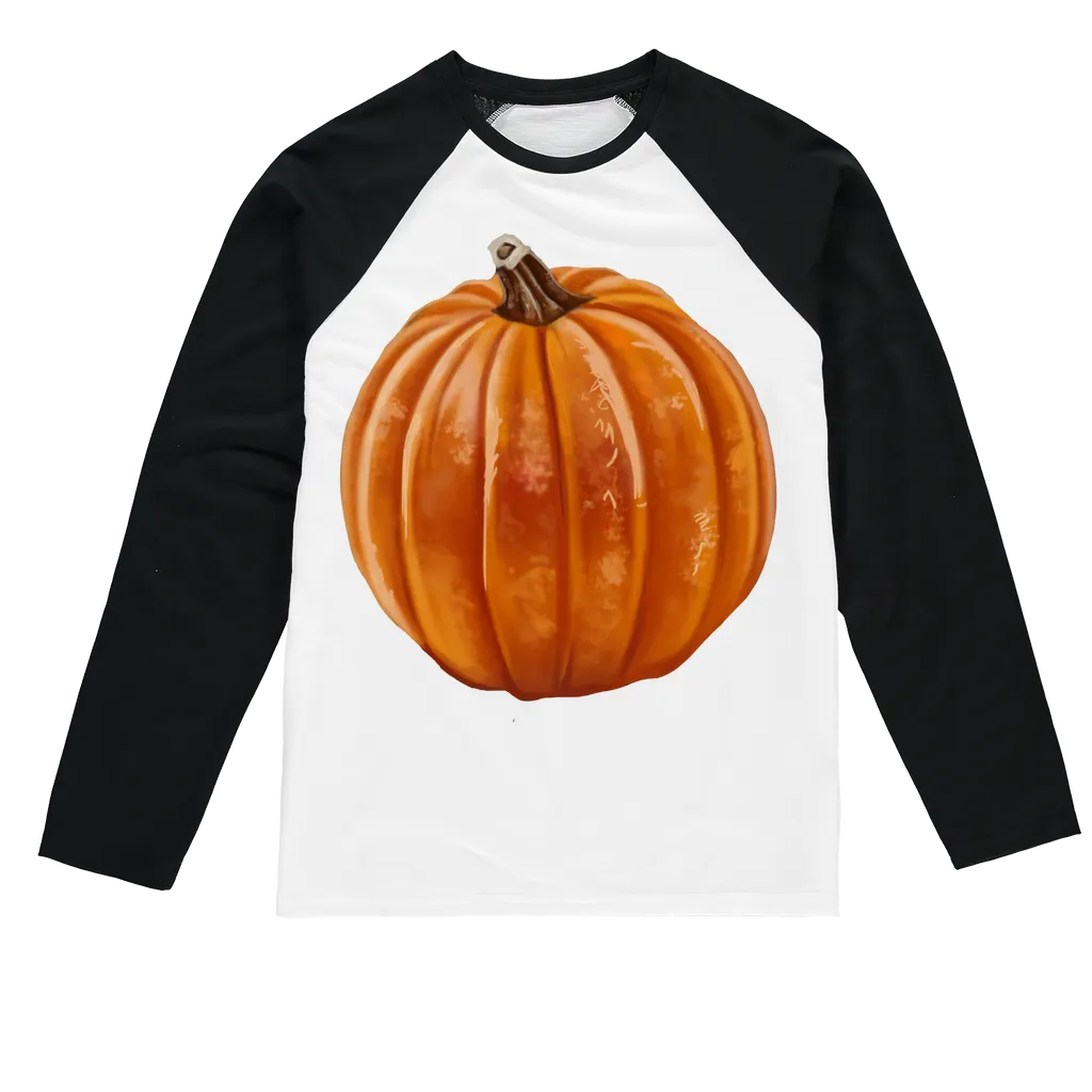 Pumpkin Sublimation Baseball Long Sleeve T-Shirt