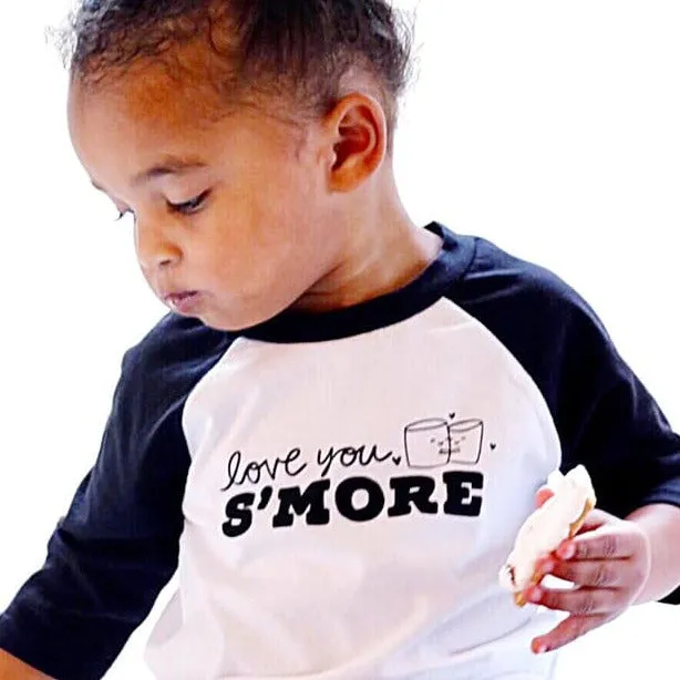 "Love You S'more" baseball style tee