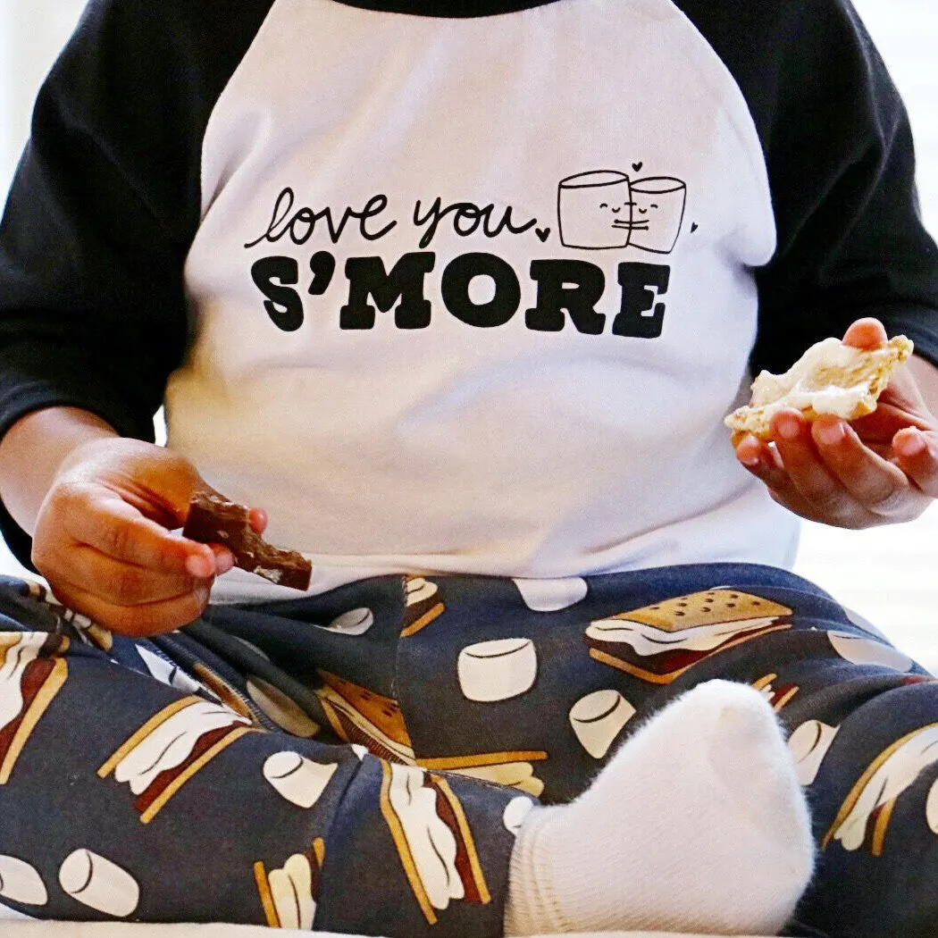 "Love You S'more" baseball style tee