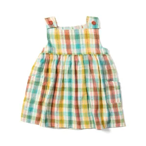 Rainbow Check Reversible Pinny Dress