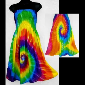 Rainbow Spiral Tube-Top Convertible Dress/Skirt