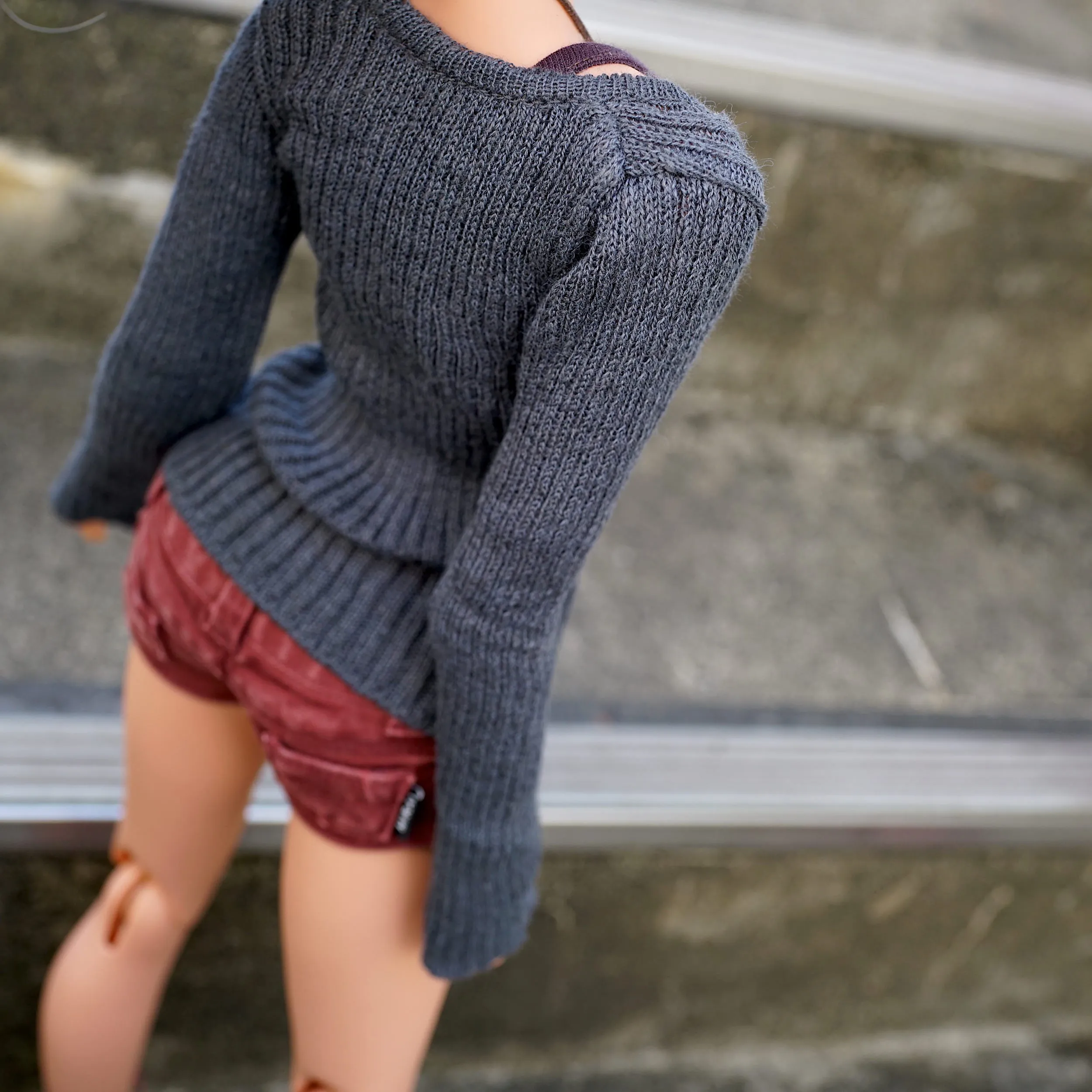 Rib Knit Sweater (Ash Blue)