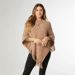 Rylee Striped Poncho with Fringe - Tuscany