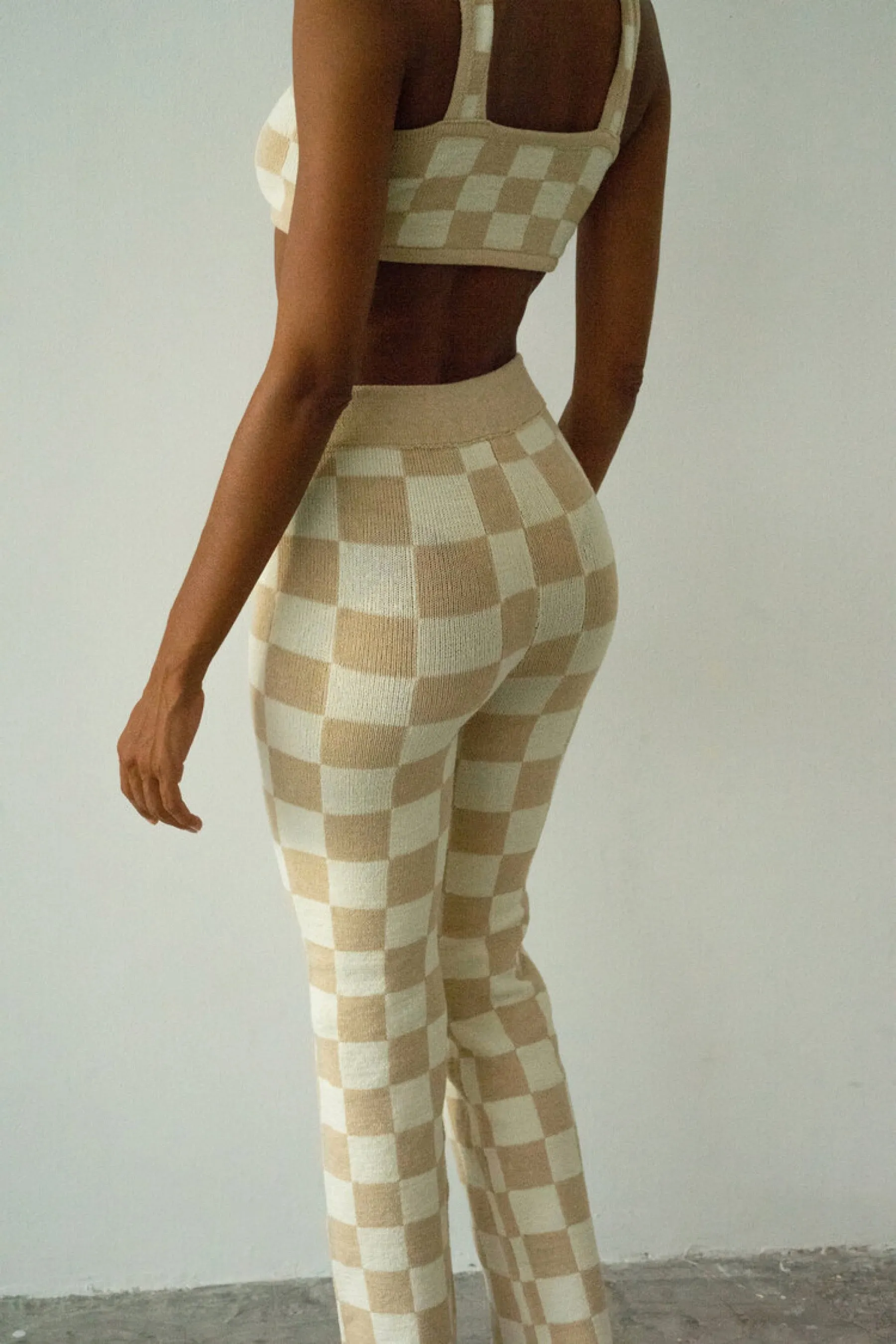 Sand Checkered Pant