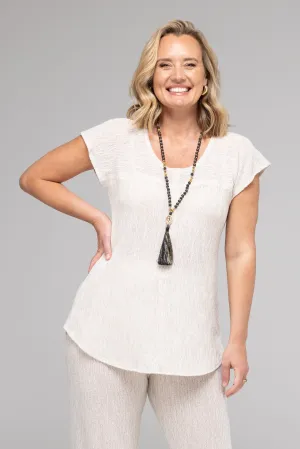 Sand Haven Poly/Rayon Knit Feature Stitched Top