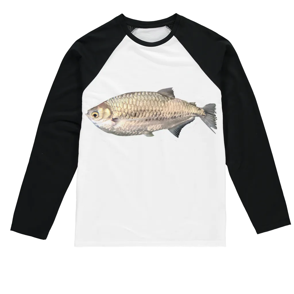 Silver Fish Sublimation Baseball Long Sleeve T-Shirt