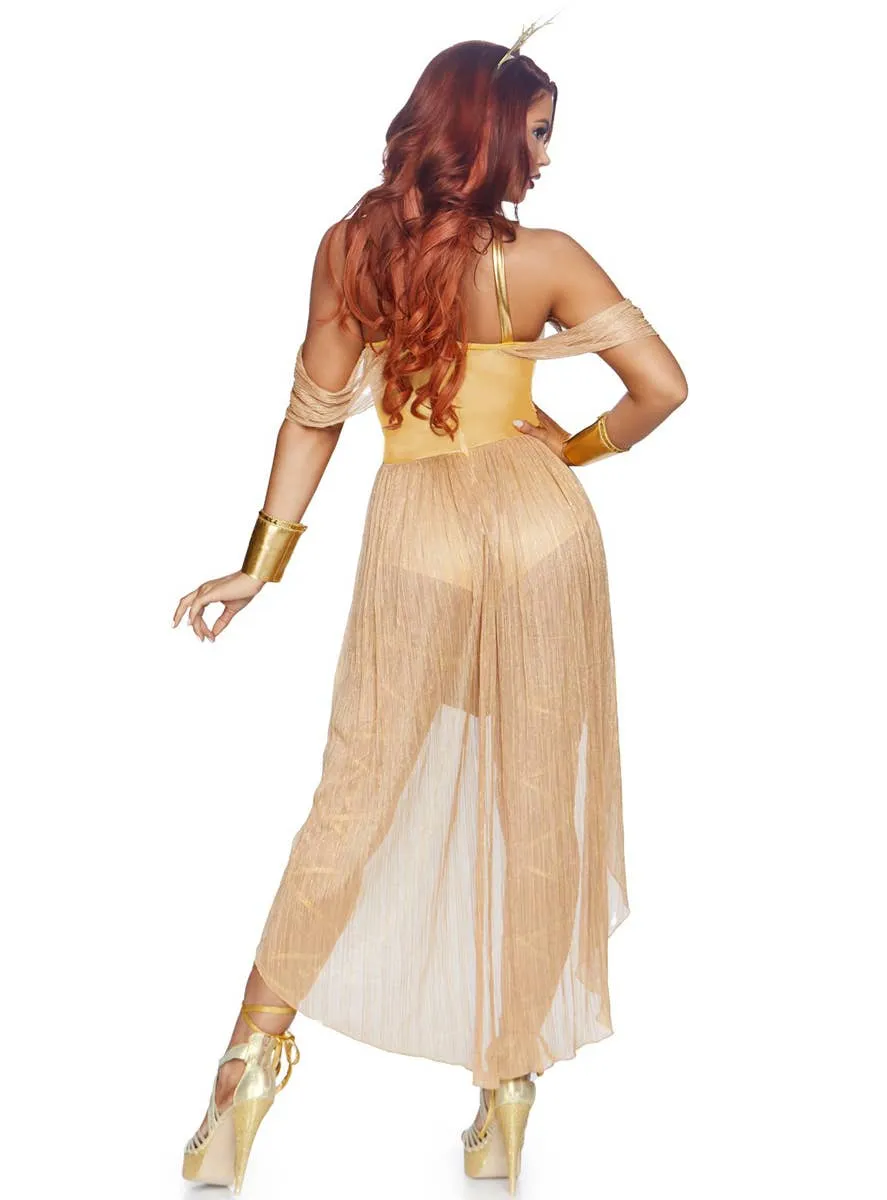 Sun Goddess Womens Golden Fancy Dress Costume