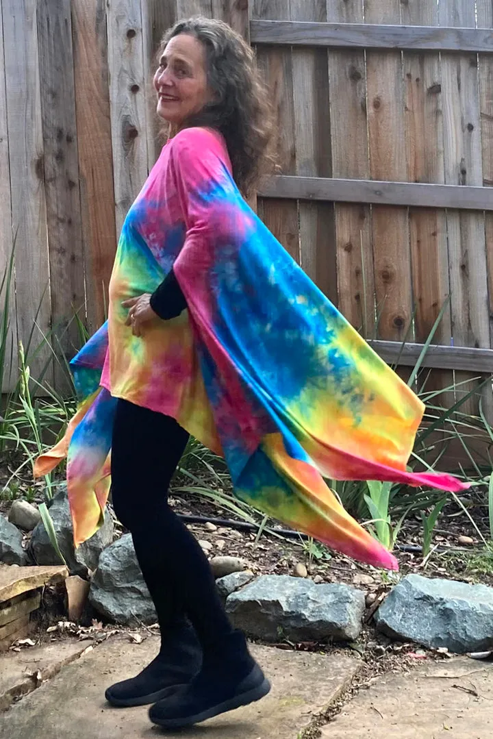 Sunheart Rainbow Pride Poncho Tunic Top One-of-a-Kind