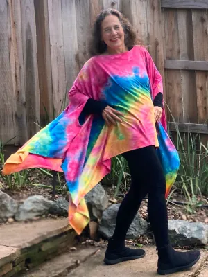 Sunheart Rainbow Pride Poncho Tunic Top One-of-a-Kind