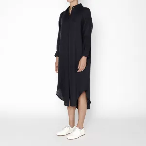 Szeki Navy Dolman Linen Shirtdress