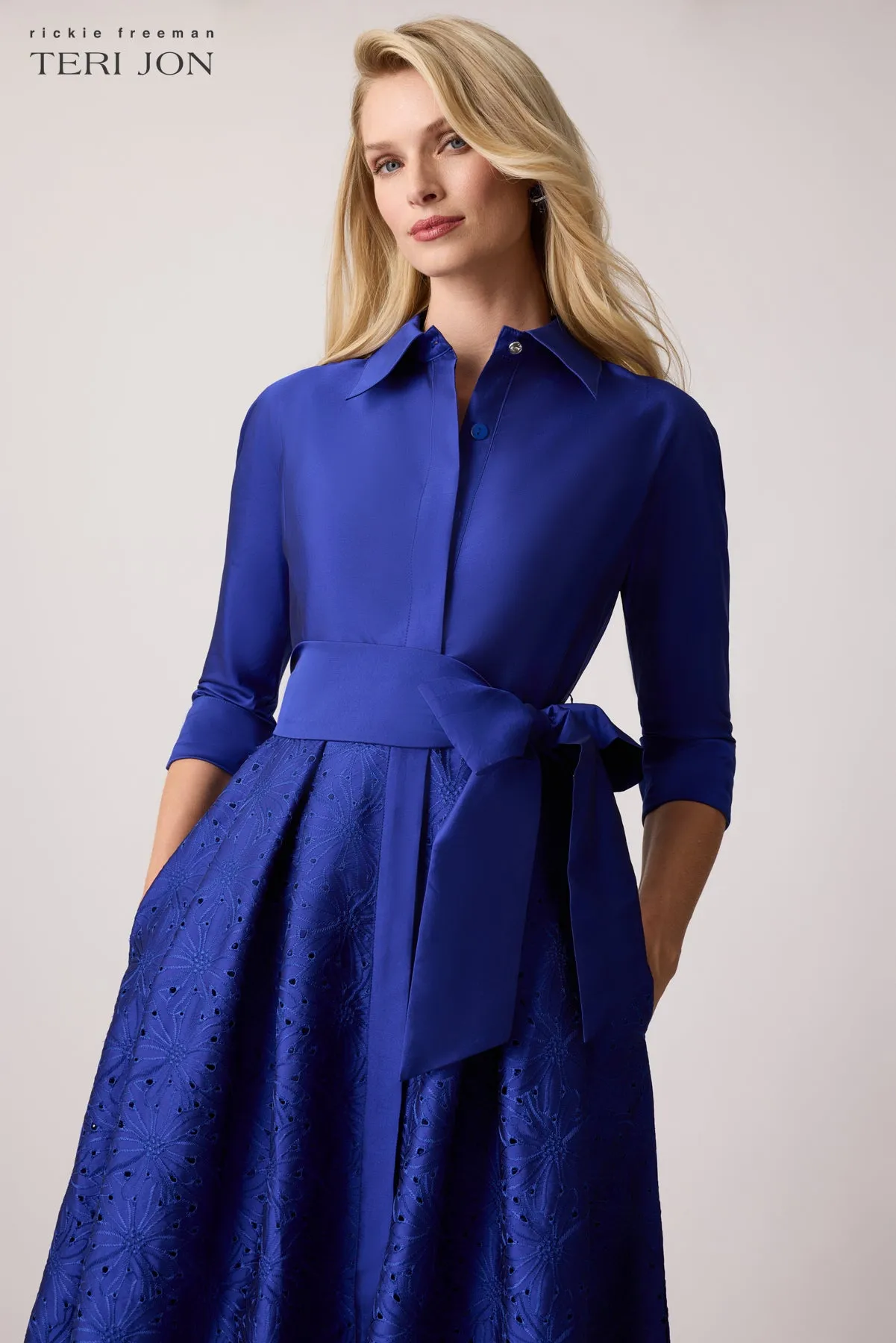 Taffeta Eyelet Shirt Waist Gown