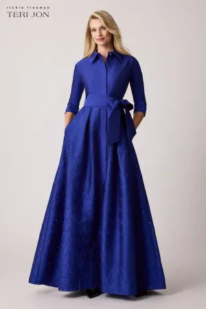 Taffeta Eyelet Shirt Waist Gown