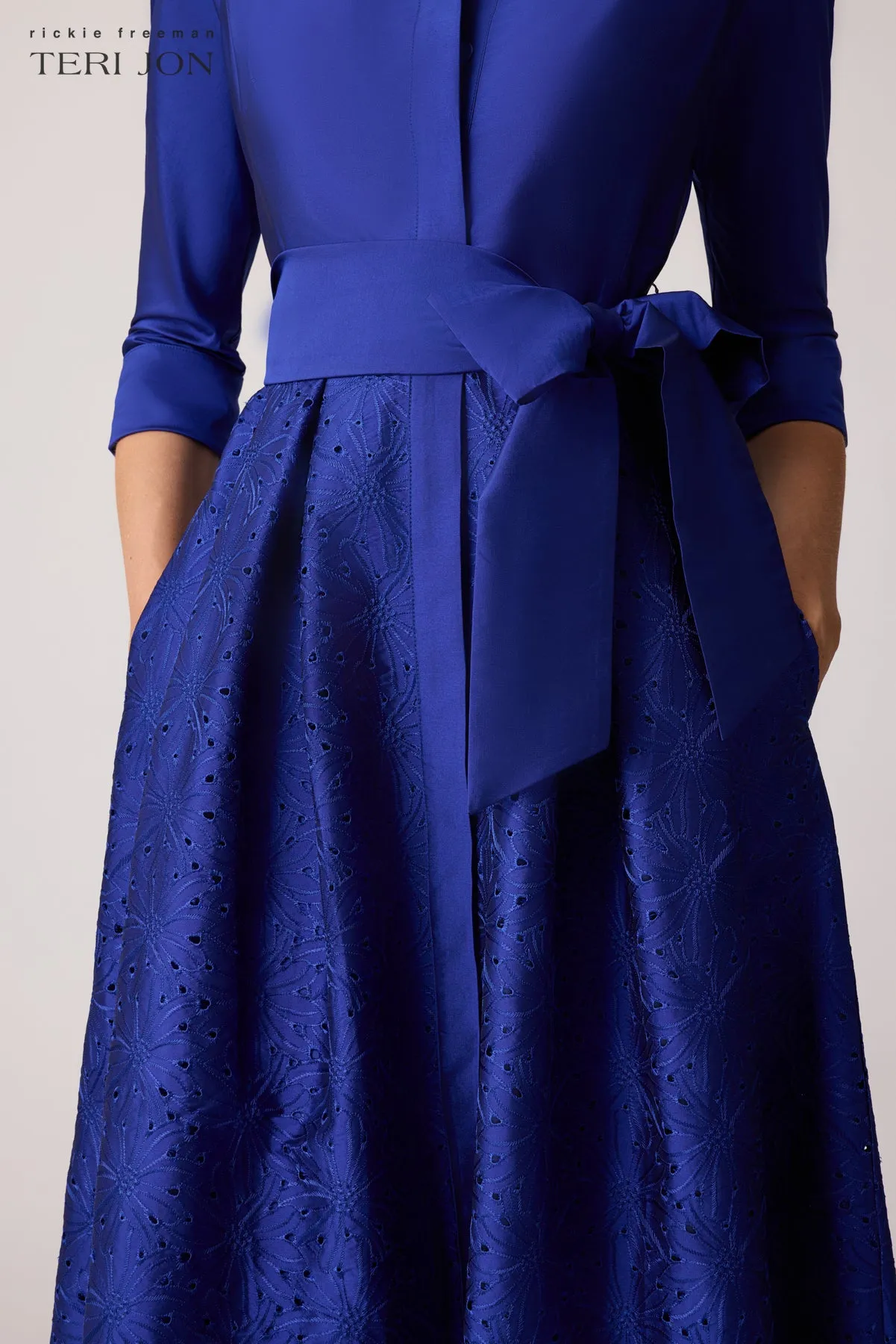 Taffeta Eyelet Shirt Waist Gown