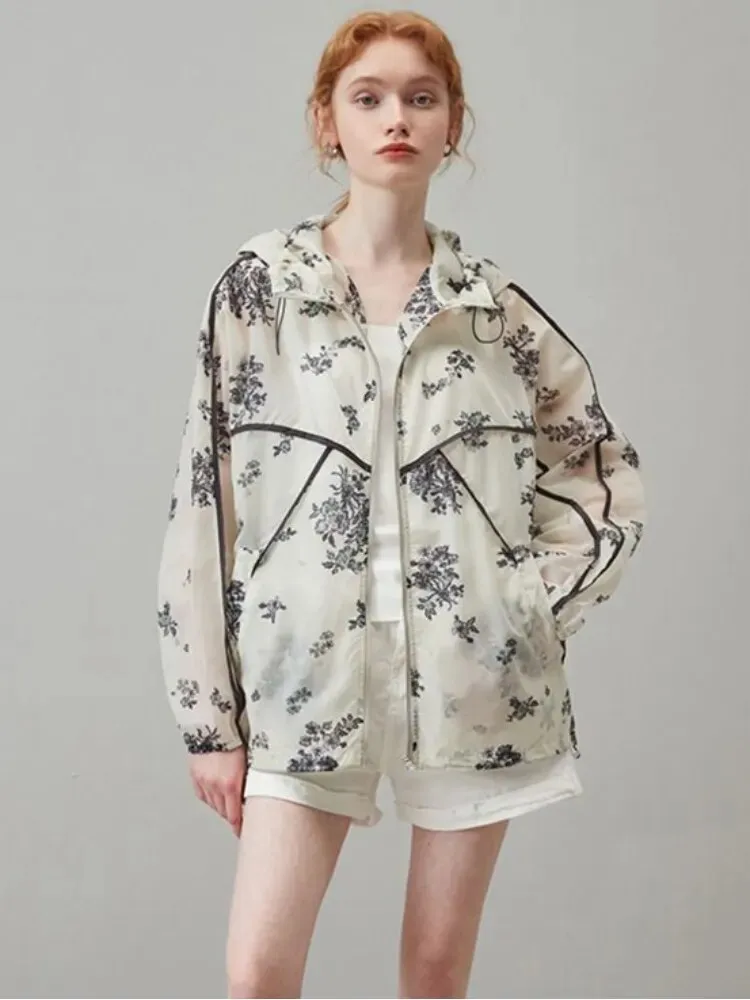 TEEK - Hooded Floral Linear Jacket