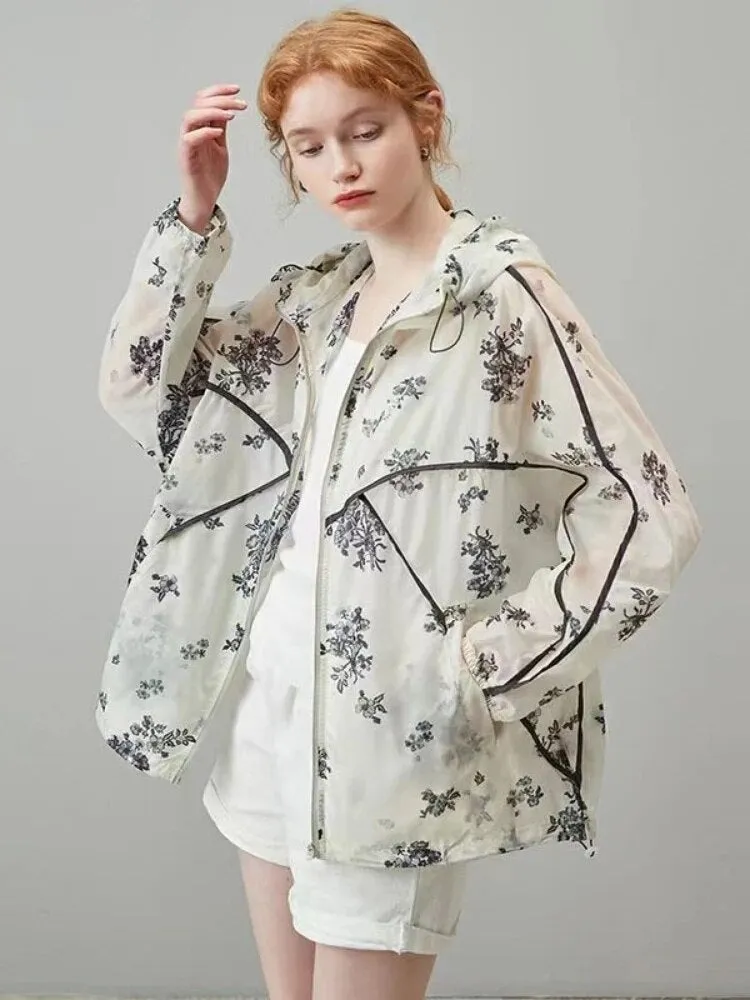 TEEK - Hooded Floral Linear Jacket