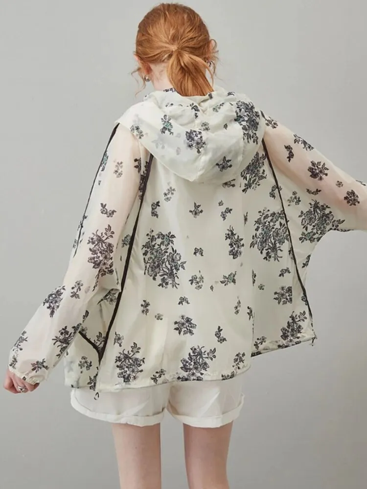 TEEK - Hooded Floral Linear Jacket