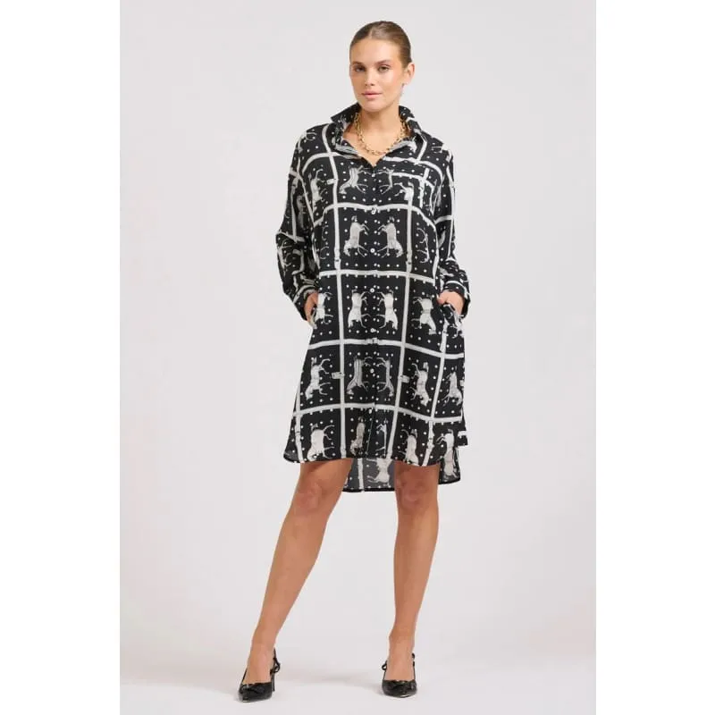 The Classic Shirt Dress | Horse Print Navy & White