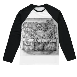 Tiger on a Couch Sublimation Baseball Long Sleeve T-Shirt