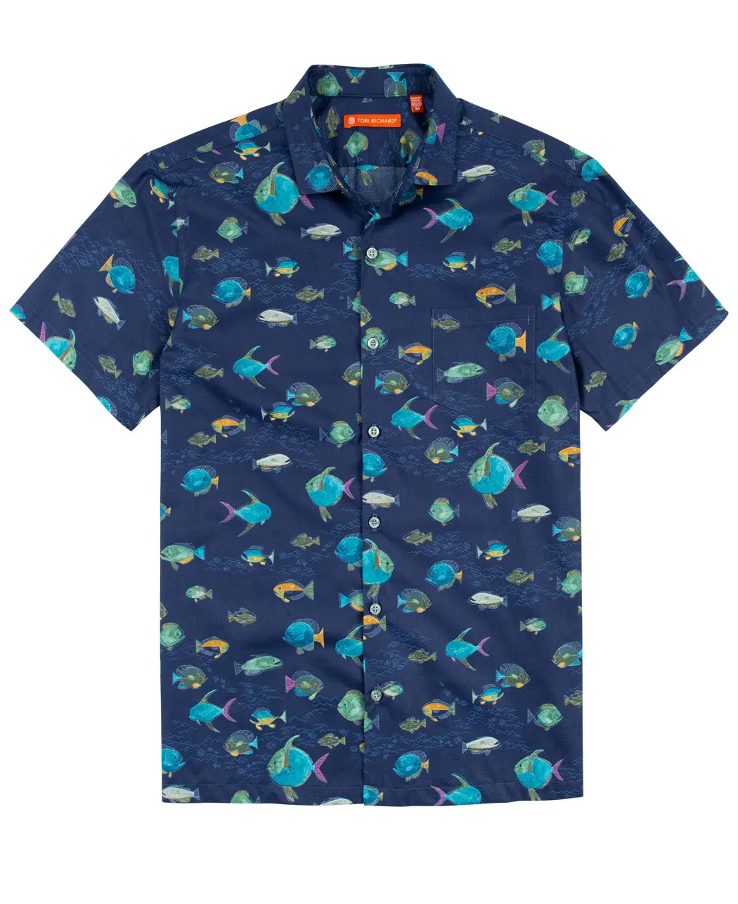 Tori Richard Men's Hi School SS Shirt/Navy