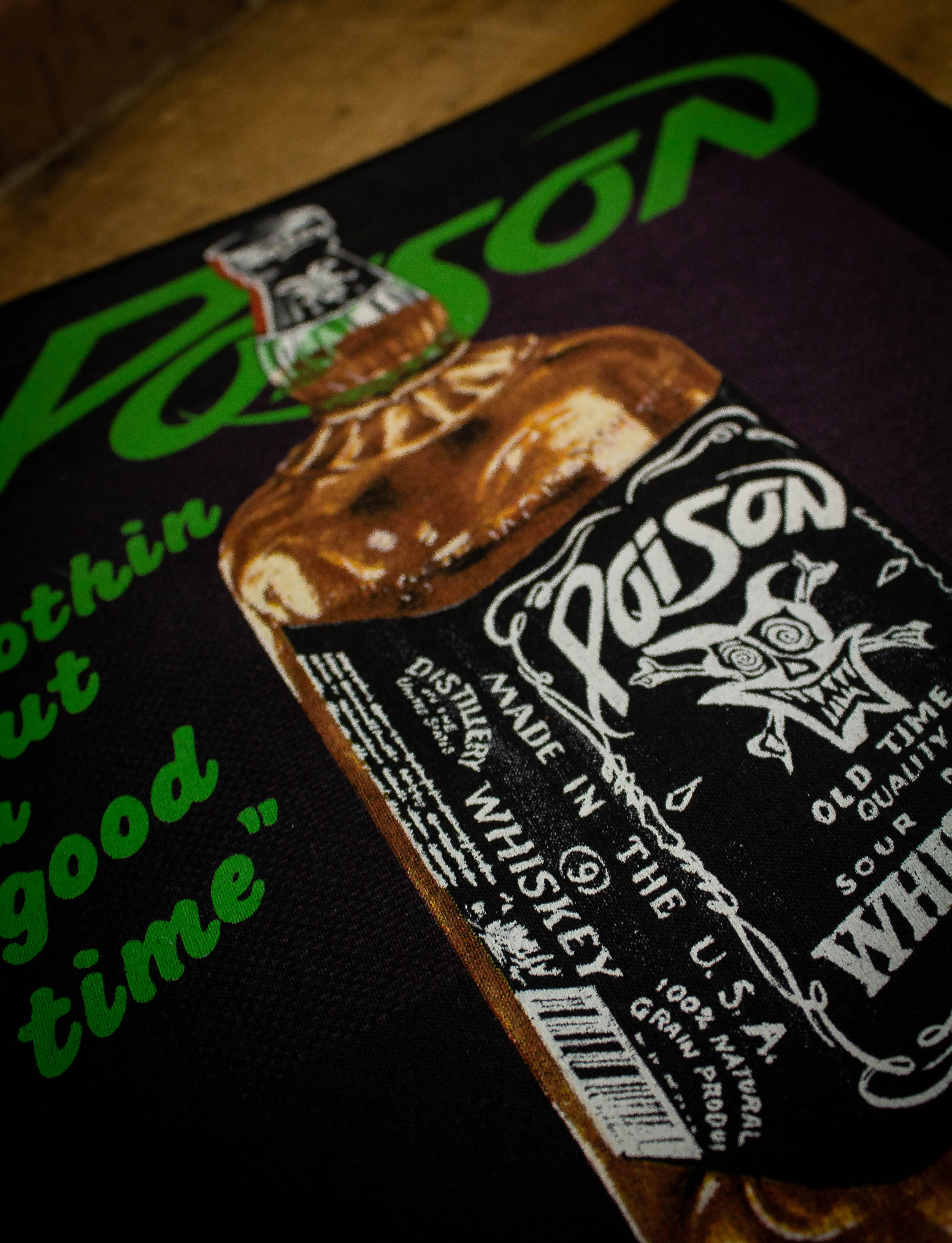 Vintage 1980s Poison Whiskey Bottle Back Patch