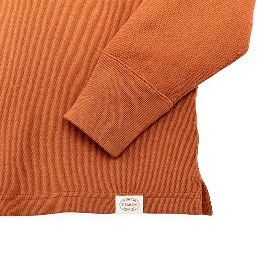 Waffle Knit Henley | Rust