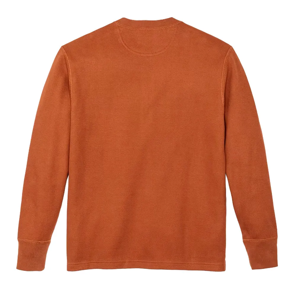 Waffle Knit Henley | Rust