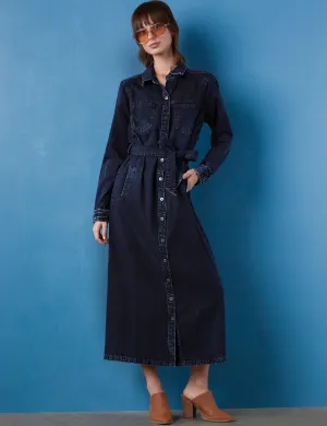 Wash Lab Denim Maxi Shirtdress