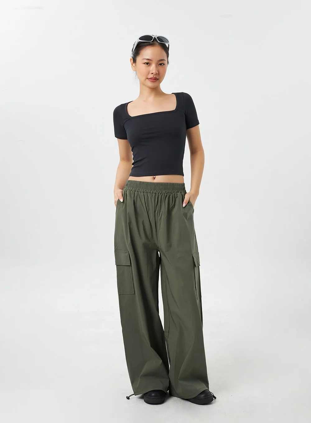 Wide Cargo Track Pants CY308