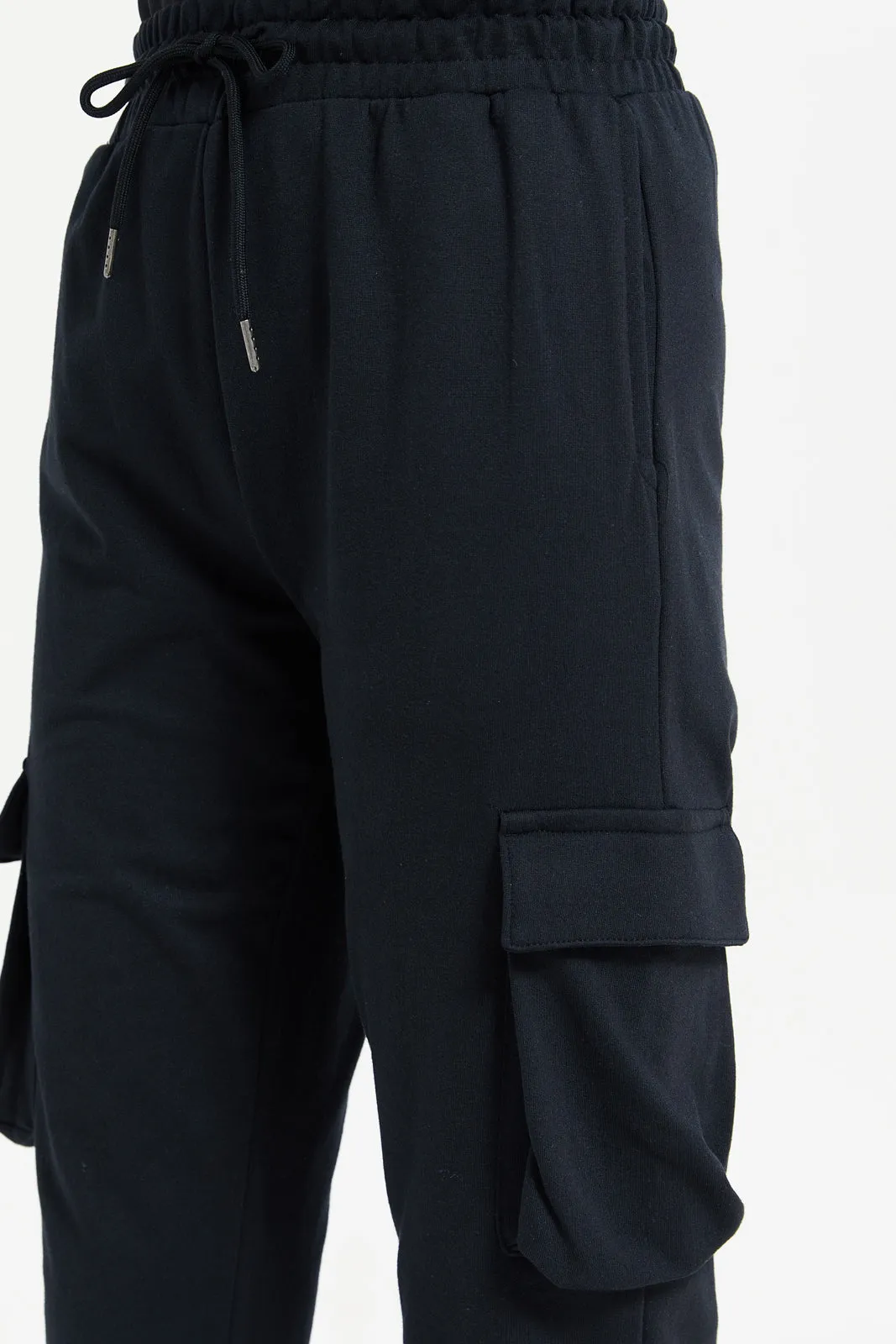 Women Black Jogger With Utility Pockets