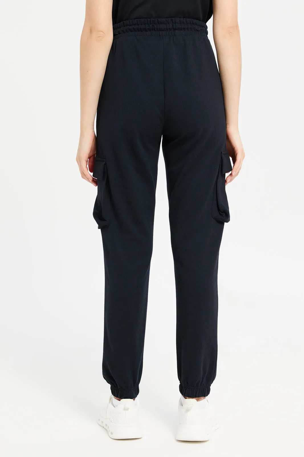 Women Black Jogger With Utility Pockets