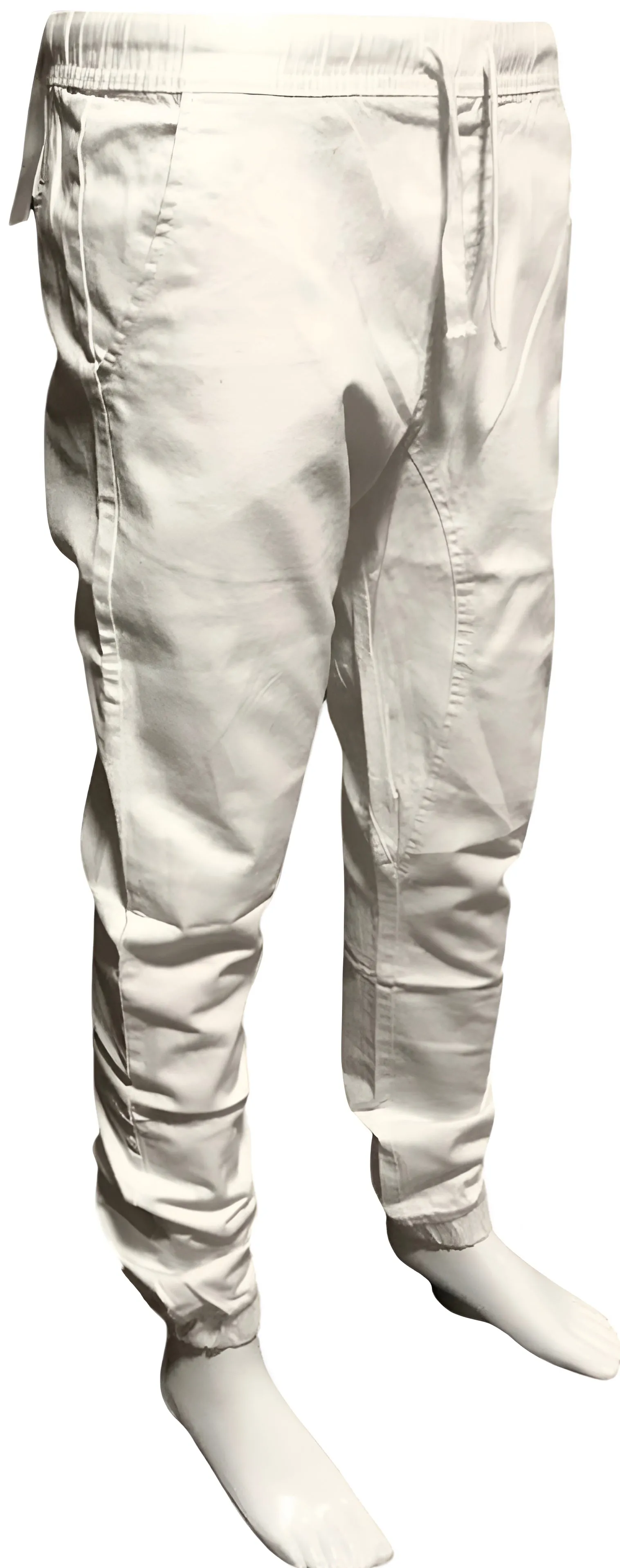 ^WT02^ (WHITE) COTTON JOGGER PANTS