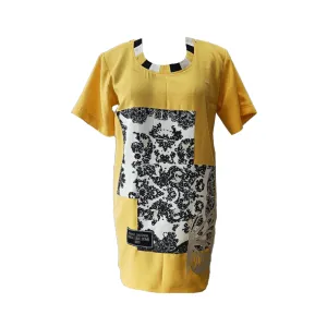 Yellow White T-Shirt Dress